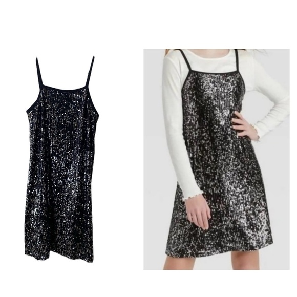 Art Class Little Black Sequins Dress Size L 10/12 - Picture 9 of 9